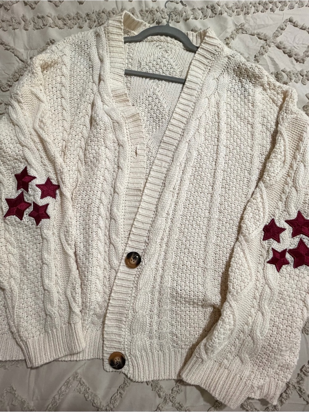 Red Taylor’s Version Cable-Knit Cardigan Sweater